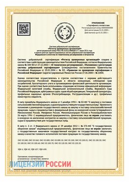 Приложение к сертификату для ИП Зеленогорск Сертификат СТО 03.080.02033720.1-2020